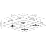 Cosmic 4 Light Glass/Crystal Flush Ceiling Light - Polished Chrome