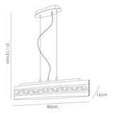 Cosmic 5 Light Glass/Crystal Linear Suspension Light - Chrome