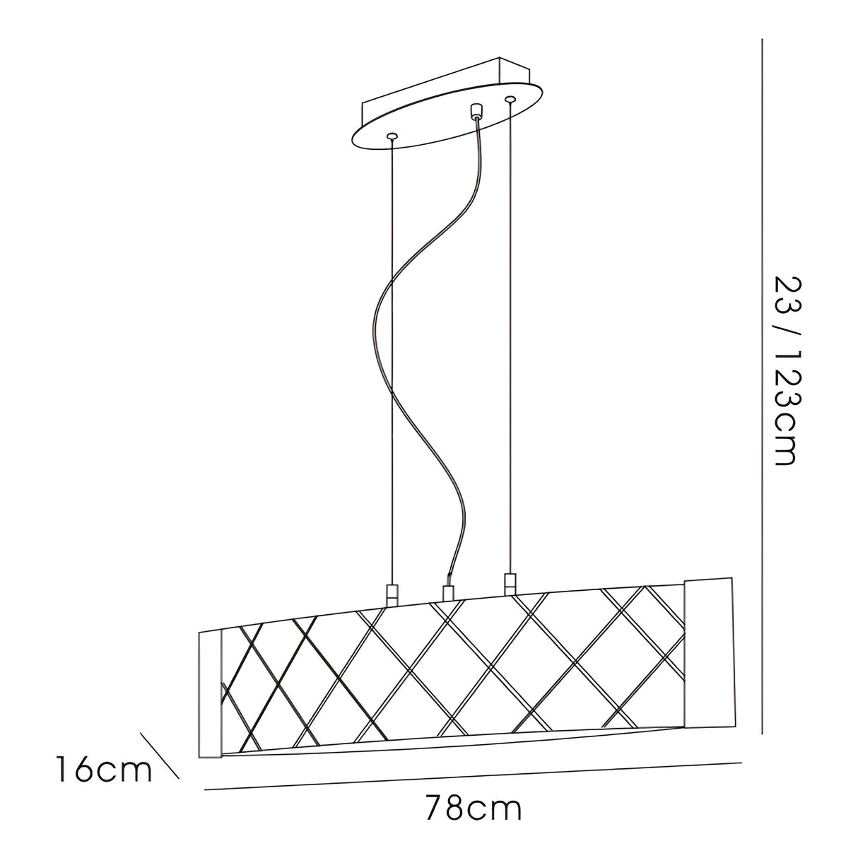 Aries 5 Light Glass Linear Suspension Light - Polished Chrome