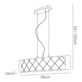Aries 5 Light Glass Linear Suspension Light - Polished Chrome
