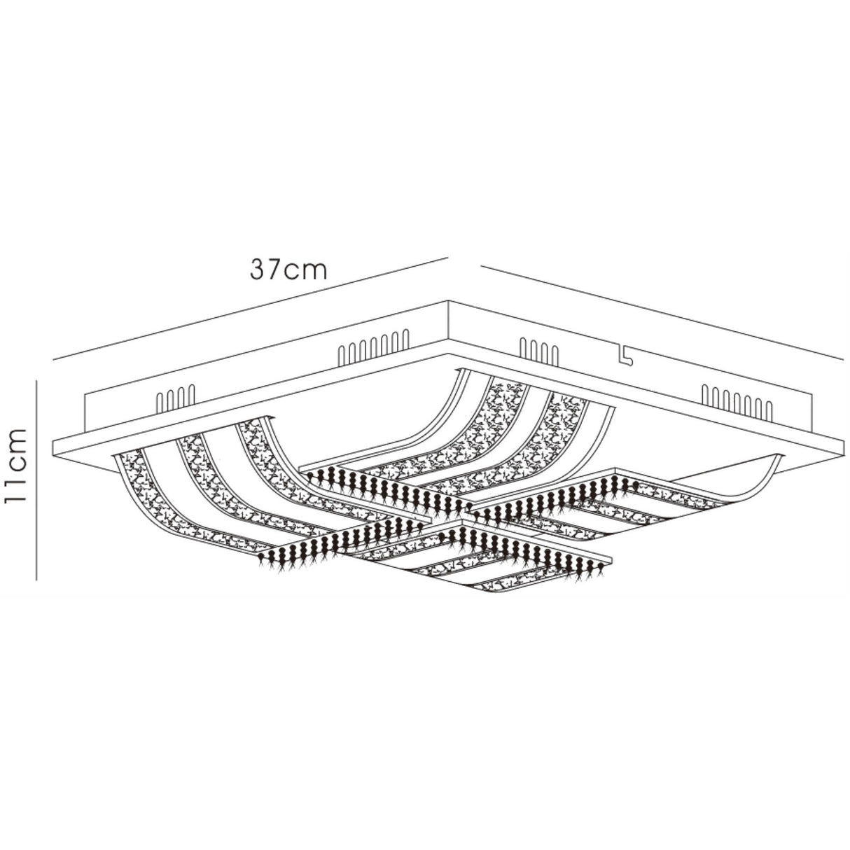 Charis 4 Light Glass Crystal Flush Ceiling Light - Polished Chrome