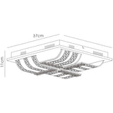 Charis 4 Light Glass Crystal Flush Ceiling Light - Polished Chrome