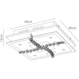 Chisora 5 Light Glass Crystal Flush Ceiling Light - Polished Chrome