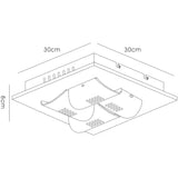 Starlis 4 Light Crystal/Glass Flush Ceiling Light – Chrome