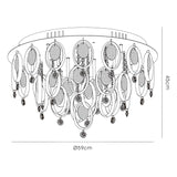 Solana 18 Light Crystal Flush Ceiling Light – Polished Chrome