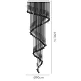 Colorado 12 Light Multi-Spiral Crystal Cluster Pendant Light - Polished Chrome