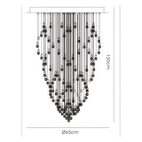 Colorado 9 Light Cone Crystal Cluster Pendant Light - Polished Chrome