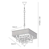 Vanessa Square 8 Light Crystal Chandelier - Polished Chrome