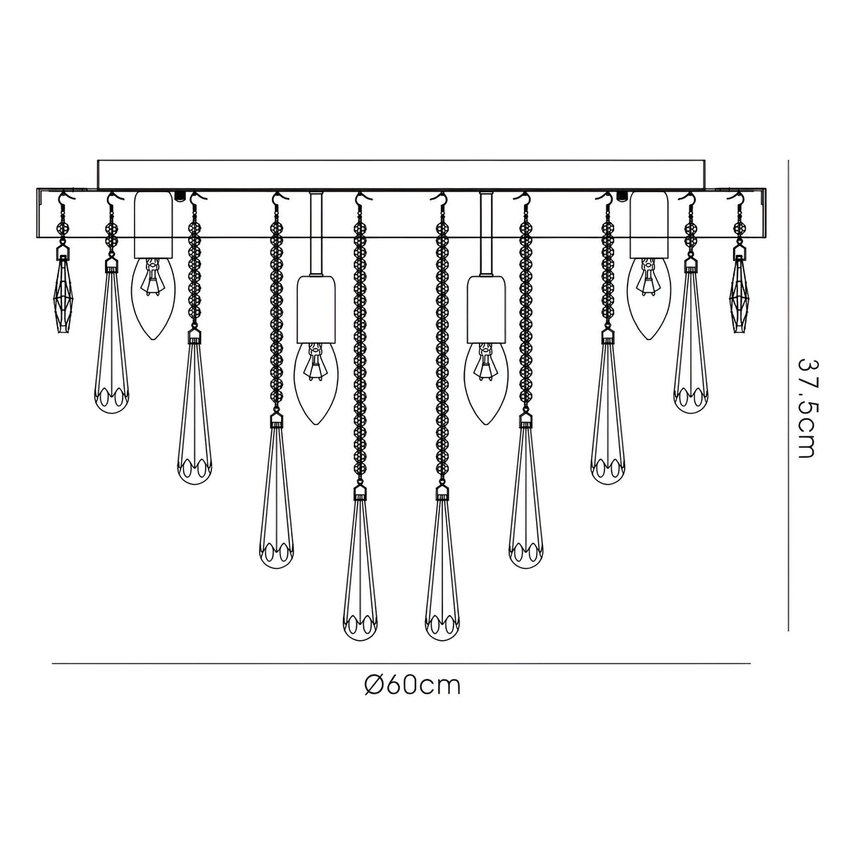 Sophia 10 Light Crystal Flush Ceiling Light – Polished Chrome