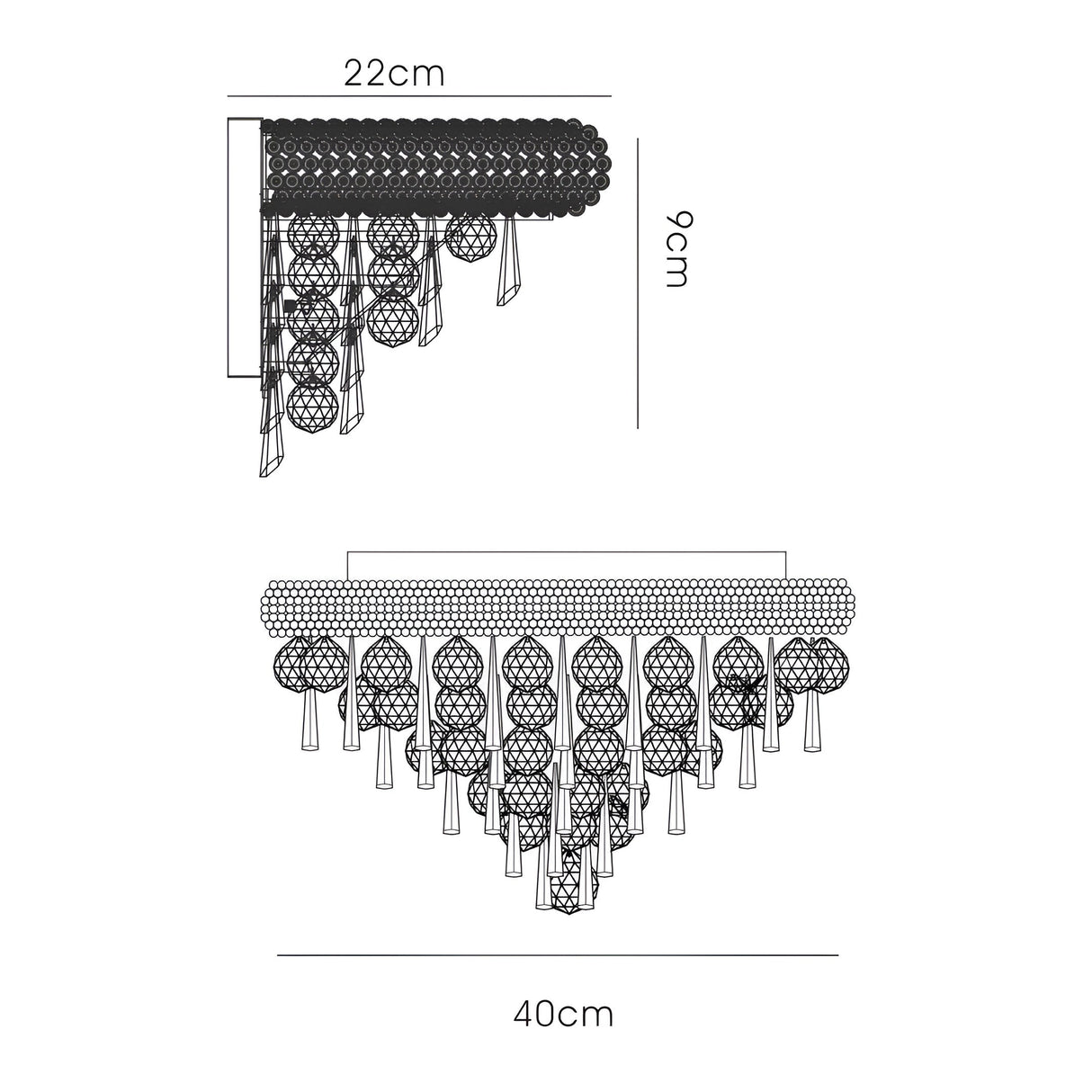 Alexandra Medium 3 Light Crystal Wall Light - Chrome