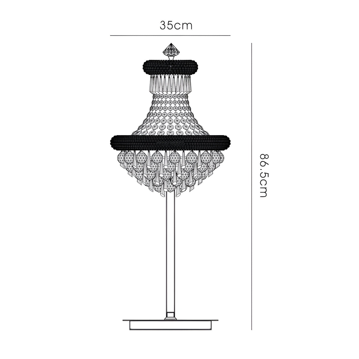 Alexandra 5 Light Crystal Table Lamp - Polished Chrome