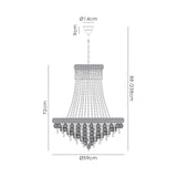 Alexandra 59cm 13 Light Crystal Chandelier - Chrome