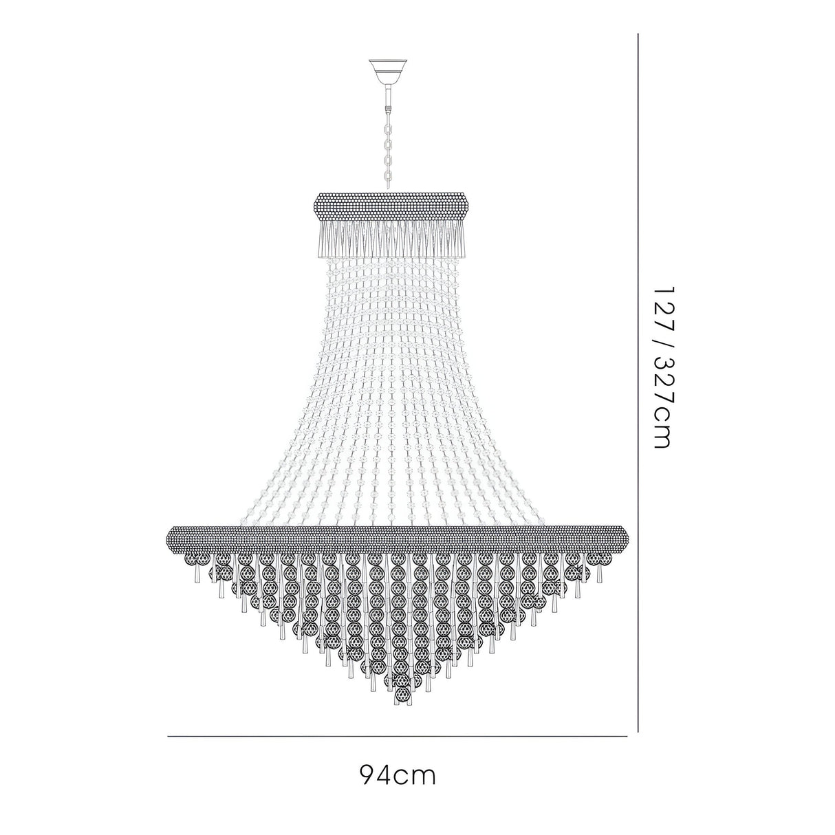 Alexandra 94cm 20 Light Crystal Chandelier - Chrome