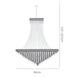 Alexandra 94cm 20 Light Crystal Chandelier - Chrome