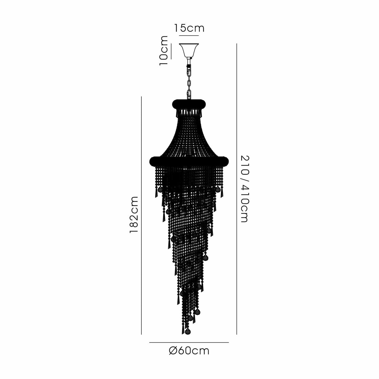 Alexandra 60cm 4 Layer Spiral 25 Light Crystal Chandelier - Chrome