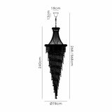 Alexandra 78cm 4 Layer Spiral 49 Light Crystal Chandelier - Chrome