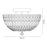 Georgina 3 Light Crystal Flush Ceiling Light - Polished Chrome