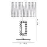 Florence Rectangle 1 Light Crystal Table Lamp - Brass With Cream Shade