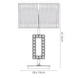 Florence Rectangle 1 Light Crystal Table Lamp - Chrome With White Shade