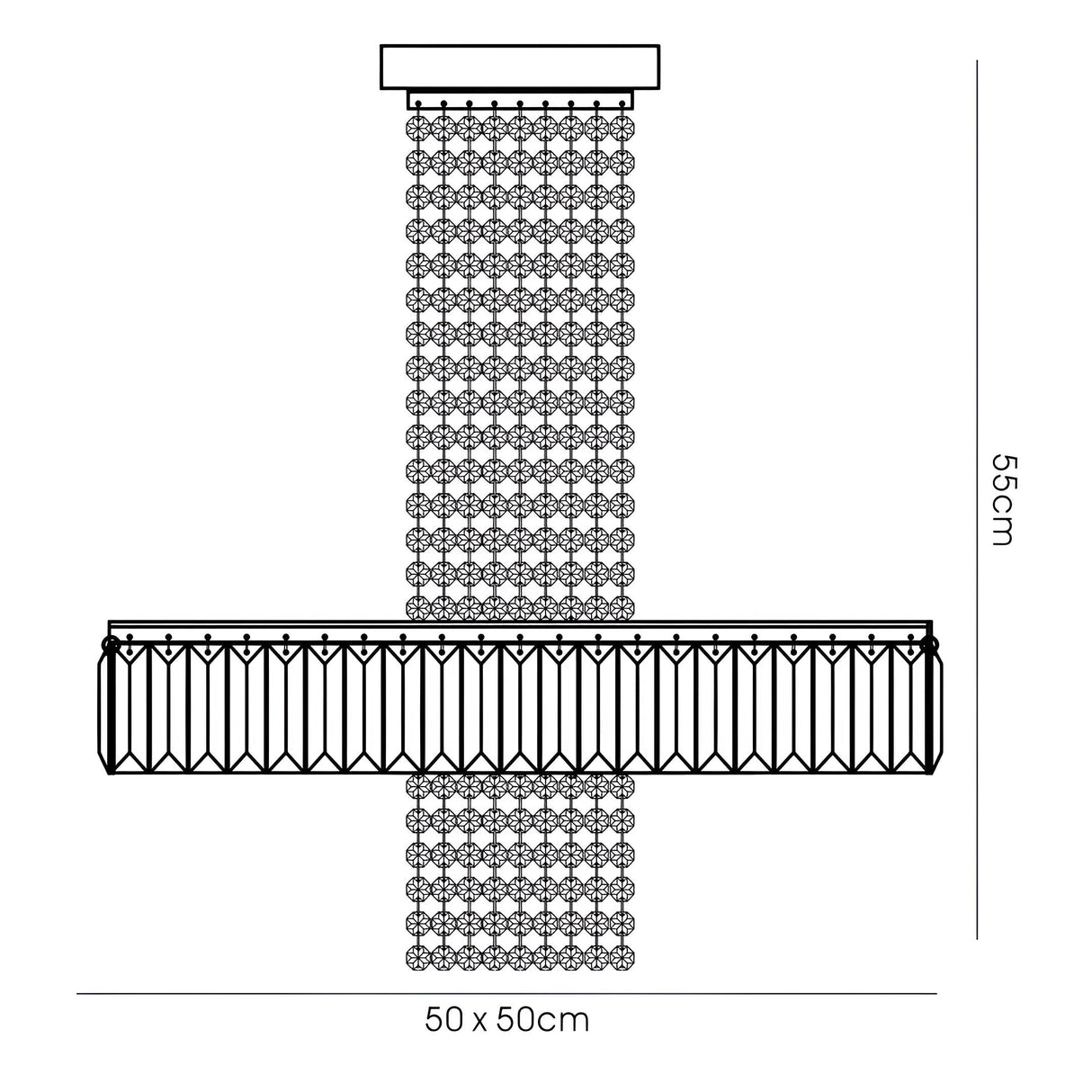 Ophelia 9 Light Crystal Semi-Flush Ceiling Light - Polished Chrome
