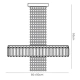 Ophelia 9 Light Crystal Semi-Flush Ceiling Light - Polished Chrome