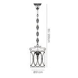 Malcolm 31cm 1 Light Pendant Light - Black & Clear