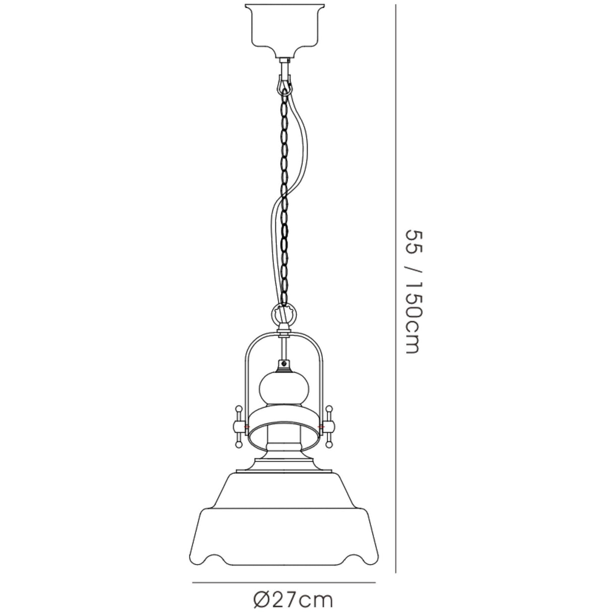 Reyna 27cm Small 1 Light Pendant Light - Polished Chrome & Clear