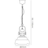 Reyna 27cm Small 1 Light Pendant Light - Polished Chrome & Clear