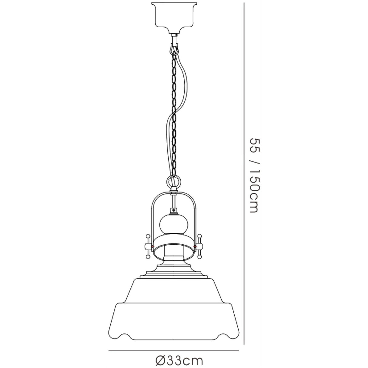 Reyna 33cm Medium 1 Light Pendant Light - Polished Chrome & Clear
