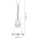 Riley 31cm Small Bell 1 Light Pendant Light - Antique Brass & Cognac