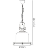 Riley 38cm Medium Bell 1 Light Pendant Light - Antique Brass & Cognac