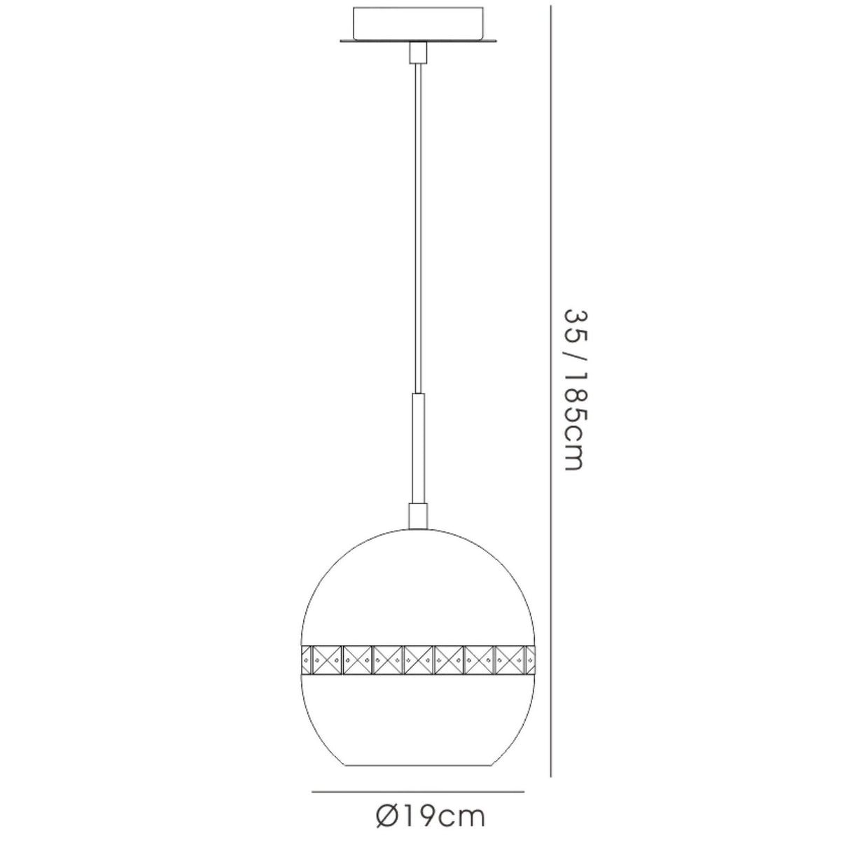 Andrea 19cm 1 Light Crystal Pendant Light - Satin Copper
