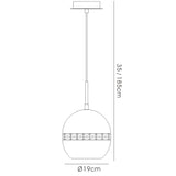 Andrea 19cm 1 Light Crystal Pendant Light - Satin Copper