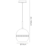 Andrea 19cm 1 Light Crystal Pendant Light - Satin Nickel