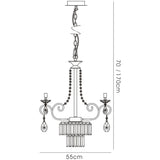 Eden 55cm 4 Light Crystal Chandelier - Polished Chrome