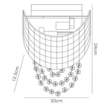 Camden 2 Light Mosaic Glass & Crystal Wall Light - Rose Gold