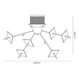 Meridan 6 Light Smoked Glass Semi-Flush Ceiling Light - Polished Chrome