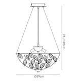 Galilea 39cm 4 Light Crystal Suspension Light - Polished Chrome