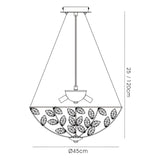 Galilea 45cm 6 Light Crystal Suspension Light - Polished Chrome