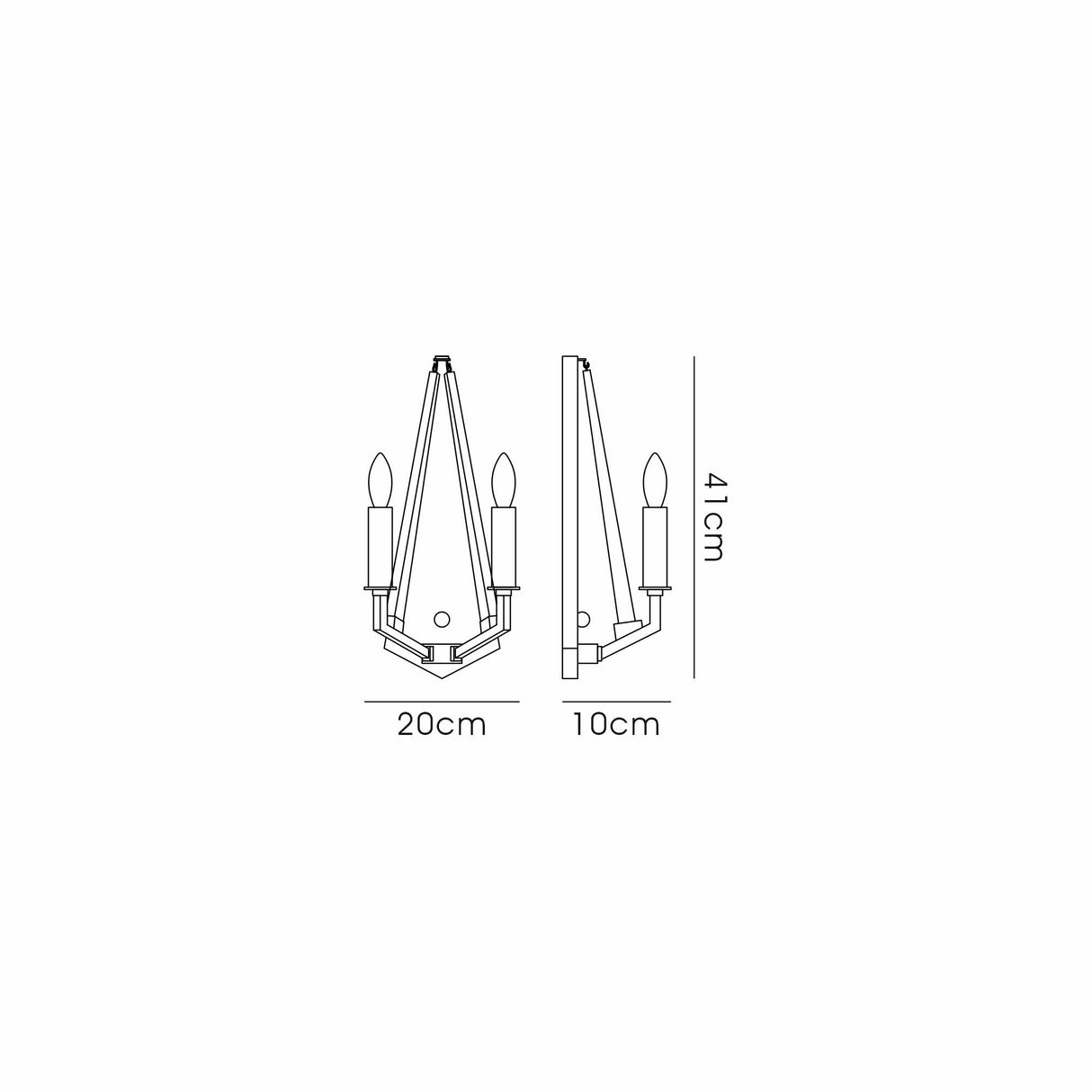 Hilton 2 Light Wood Wall Light - Nickel & Taupe