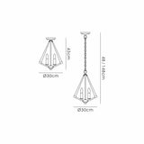 Hilton 30cm Tetragonal 3 Light Wood Chandelier - Nickel & Taupe