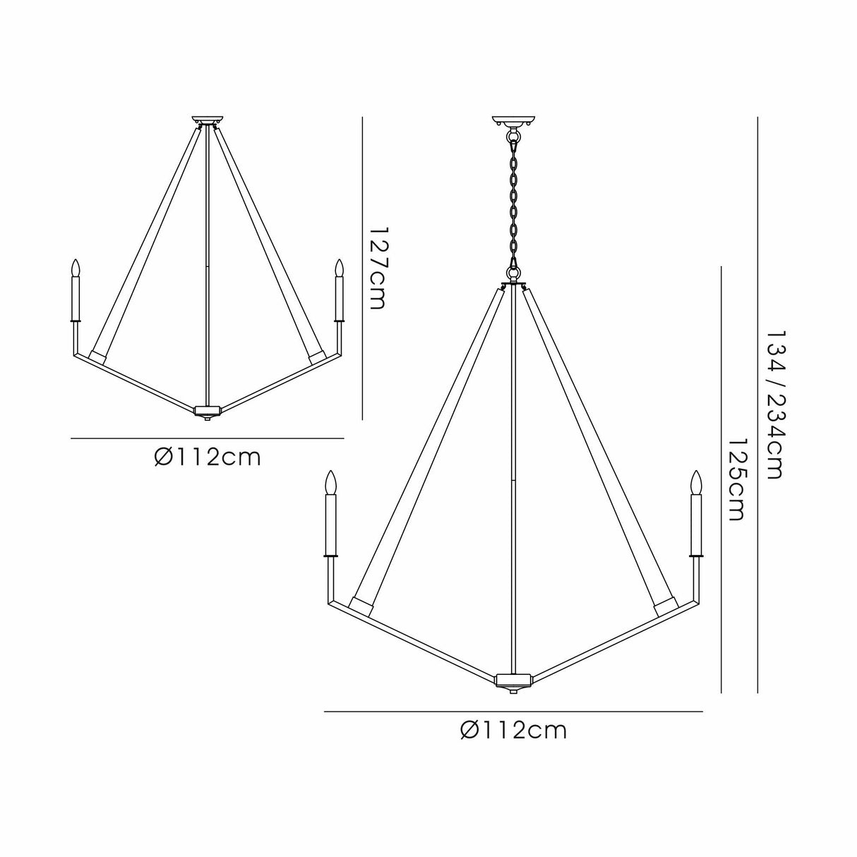 Hilton 112cm Decagonal 10 Light Wood Chandelier - Nickel & Taupe