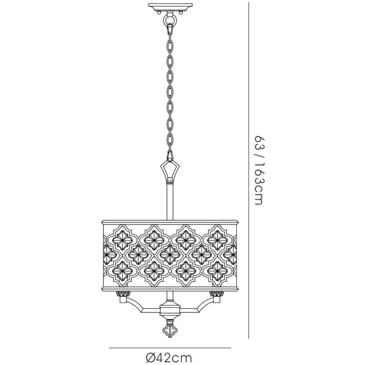 Indie 42cm Round 4 Light Crystal Chandelier - Mocha