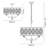 Indie 60cm Round 6 Light Crystal Chandelier - Mocha