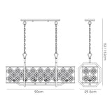 Indie Rectangular 6 Light Crystal Linear Suspension Light - Mocha