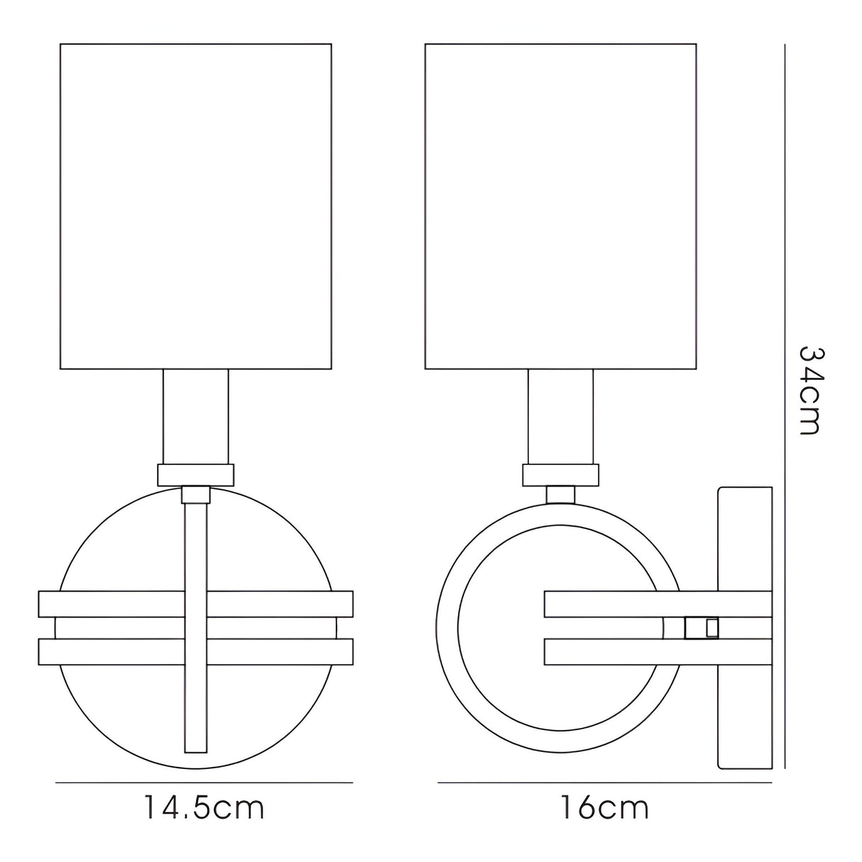 Isabella 1 Light Wall Light - Silver With Beige Shade