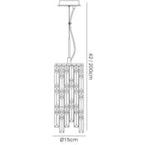 Maddison 2 Light Cylinder Crystal Pendant Light – Rose Gold