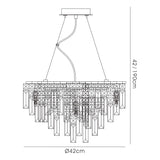 Maddison 42cm Round 6 Light Crystal Chandelier - Rose Gold