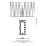 Florence Rectangle 1 Light Crystal Table Lamp - Brass With Bronze Shade