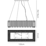 Empire 122cm 14 Light Crystal Linear Suspension Light - Chrome